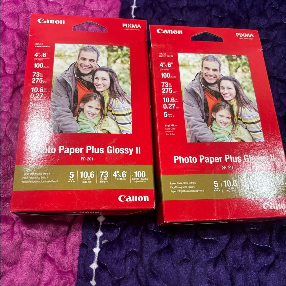 New Cannon photo paper plus glossy II 4x6 100 sheets